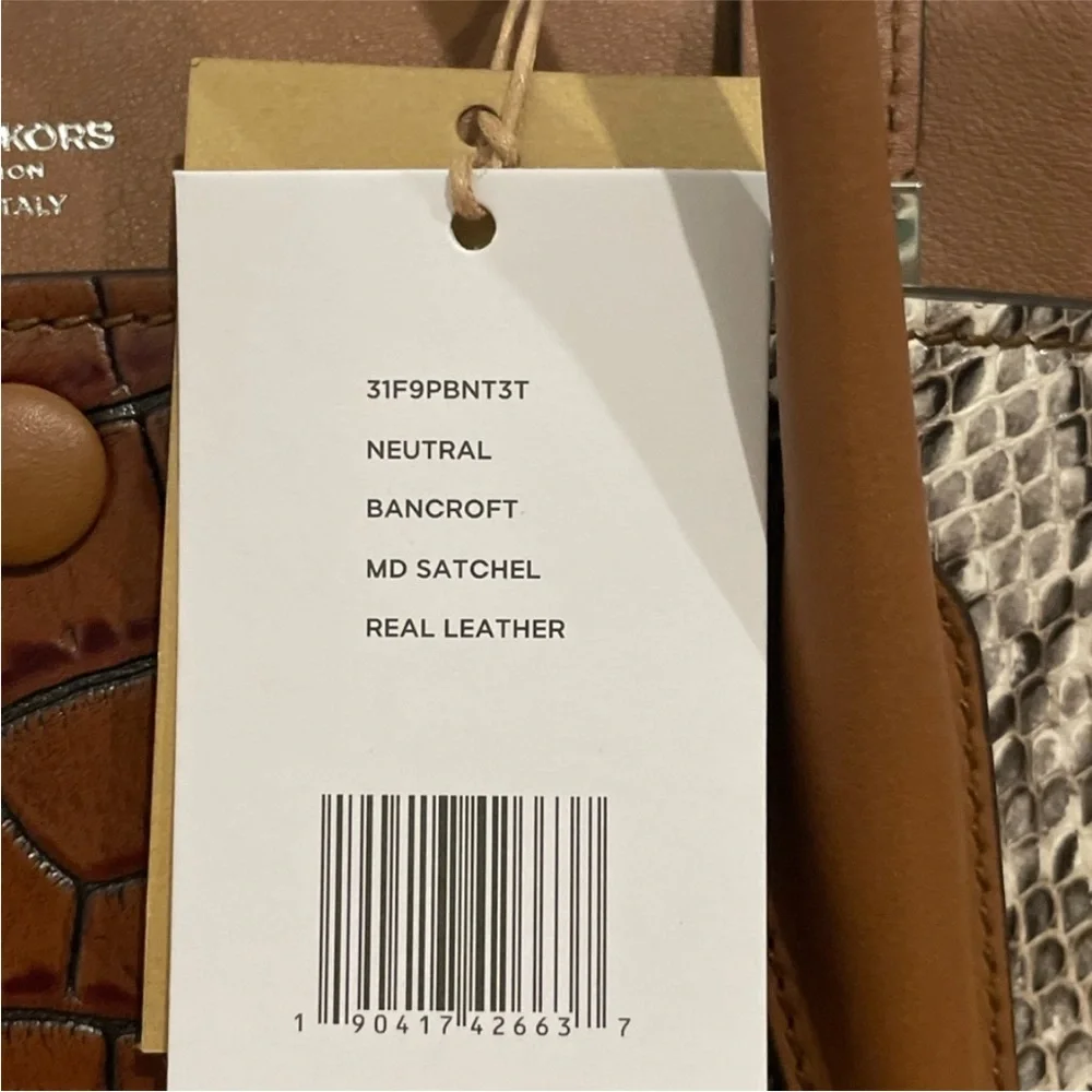 Rare RUNWAY MICHAEL KORS COLLECTION SNAKE-EMBOSSED SATCHEL.